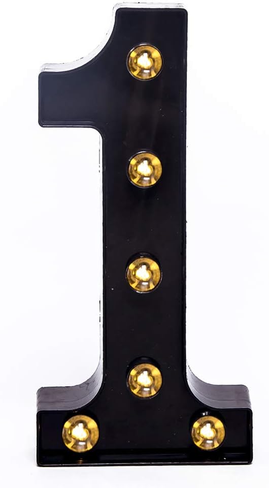 Foaky Black Marquee Numbers, Light Up Numbers, Lights Sign for Night Light Wedding Birthday Party Battery Powered Christmas Lamp Home Bar Decoration