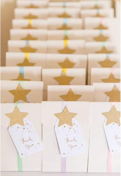 MOWO Glitter Five Stars Confetti Wedding Party Decor and Table Decor, 1.2’’ in Diameter (Glitter Gold,200pc)