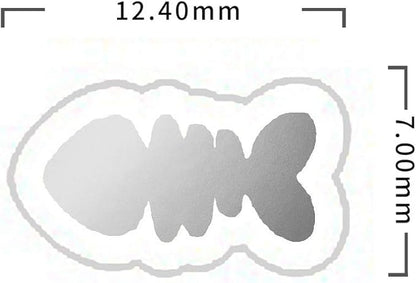50 Wedding Meal Stickers - Food Identifier & Menu Choice Place Cards for Party Seating - Meal Option Indicator (Silver, Fish Bone)