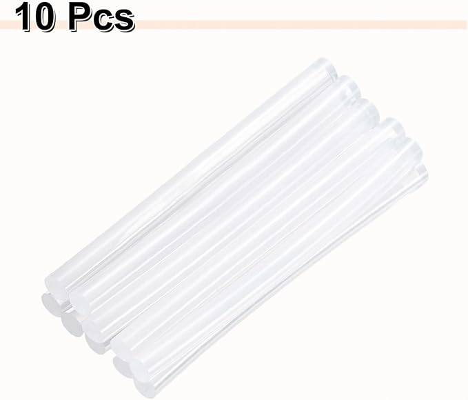 HARFINGTON 10pcs Hot Glue Sticks 0.28" Dia x 3.94" Long EVA Mini Hot Melt Adhesive Glue Stick for Hot Melt Gun Wood Plastic Glass Flowers Fabrics Foam, Clear
