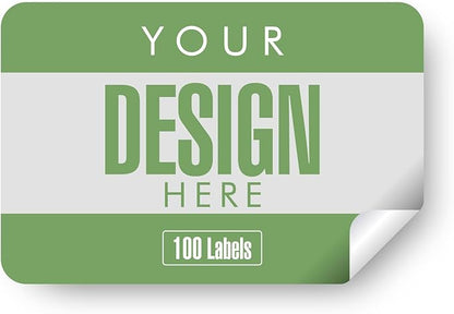 Custom Stickers Personalized Labels - Customized Stickers with Any Design Image Logo Text,Custom Thank You Label Stickers,Custom Stickers for Business Logo,100 Labels (Rectangle,2"x1")