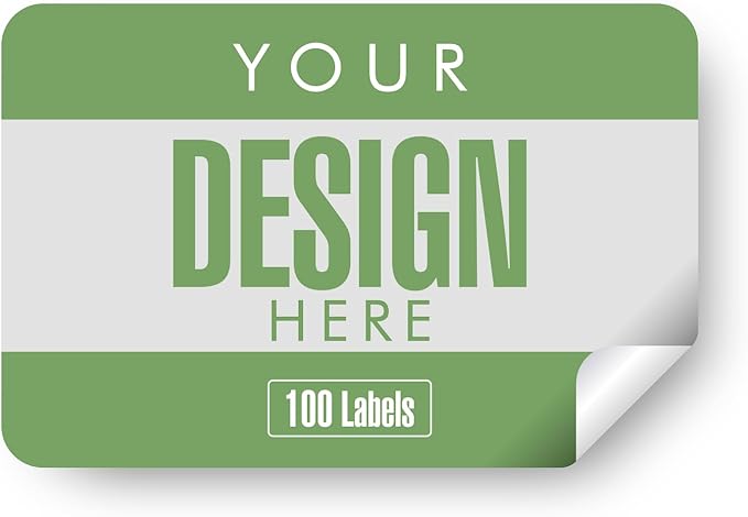 Custom Stickers Personalized Labels - Customized Stickers with Any Design Image Logo Text,Custom Thank You Label Stickers,Custom Stickers for Business Logo,100 Labels (Rectangle,1.5"x1")