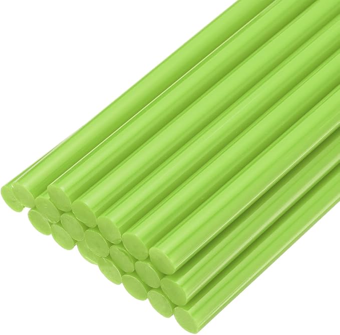 uxcell 20pcs Hot Glue Sticks for Glue Gun 7mm/0.28-inch x 10-inch Mini Hot Melt Adhesive Glue Stick Light Green