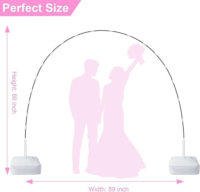 Chamvis Balloon Arch Kit and Electric Balloon Pump, 7.4ft Balloon Arch Stand with Base - for Wedding Baby Shower Birthday Party Decorations
