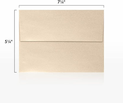 LUXPaper A7 Invitation Envelopes | Peel & Press | 5 1/4" x 7 1/4" | Taupe Metallic | 80lb. Text | 250 Qty
