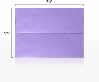 LUXPaper A7 Invitation Envelopes | Peel & Press | 5 1/4" x 7 1/4" | Amethyst Metallic | 80lb. Text | 250 Qty
