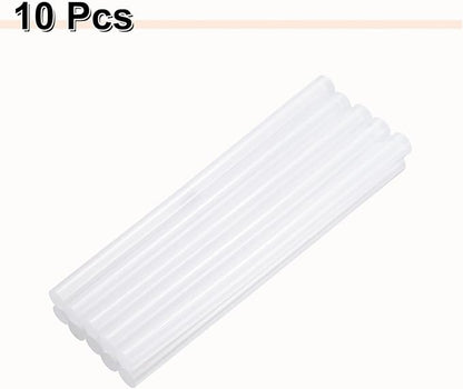 HARFINGTON 10pcs Hot Glue Sticks 0.43" Dia x 7.48" Long EVA Mini Hot Melt Adhesive Glue Stick for Hot Melt Gun Wood Plastic Glass Flowers Fabrics Foam, Clear