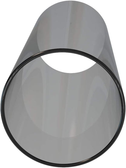 Electroplated Glass Hurricane Mirror Effect Cylinder Candle Holder Bottomless Glass Sleeve Lamp Shade Replacement (Grey,2.5X10)