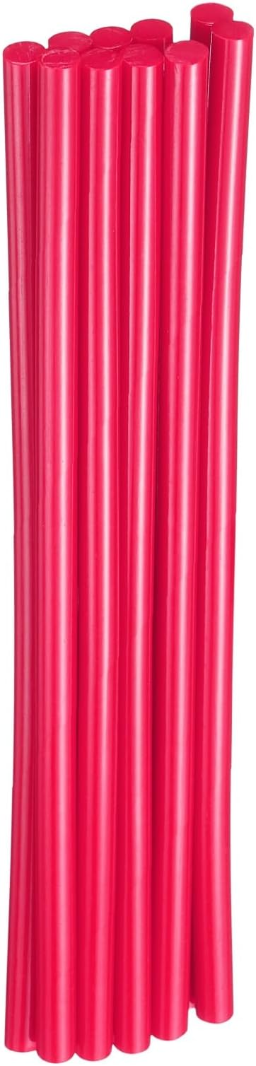 HARFINGTON 10pcs Hot Glue Sticks 0.28" Dia x 7.87" Long EVA Mini Hot Melt Adhesive Glue Stick for Hot Melt Gun Wood Plastic Glass Flowers Fabrics Foam, Rose Red