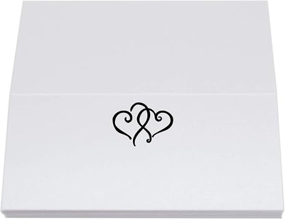 Linked Hearts Place Cards, Black (Choose Color), Set of 25, Pre-cut and Scored - Wedding, Party, Dinner, and Special Events - Made in the USA