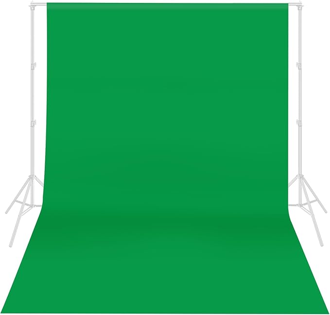 HEMMOTOP Green Screen Backdrop, 6x9 ft Greenscreen Background for Streaming, Seamless Polyester Green Photo Backdrop Fabric Sheet for Photography, Video Recording (Backdrop only)