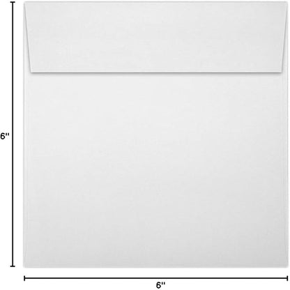 LUXPaper Square Invitation Envelopes | Peel & Press | 6" x 6" | Bright White | 70lb. Text | 50 Qty