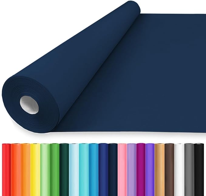 Vanhench 36" x 2400" (200') Navy Blue Wrapping Paper, Solid Color Art Kraft Craft Paper for Birthday Gift Wrapping, Baby Shower, Bouquet Flower Packing Poster/Bulletin Board/Construction
