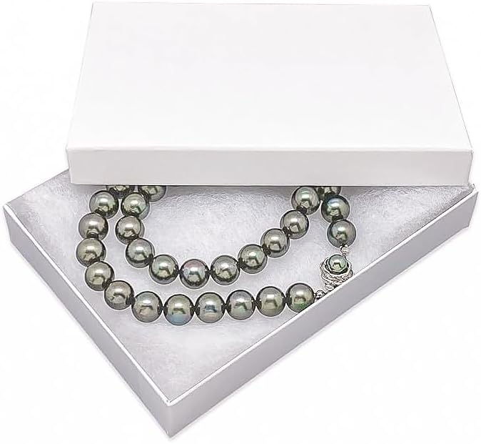 TheDisplayGuys - 25-Pack #53 Kraft Paper Cardboard Gift Boxes/Jewelry Cases w. Cotton Padding & Lid - Matte White - (5.4" x 3.9" x 1.0")