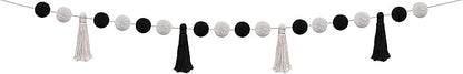 Teacher Created Resources Black and White Pom-Poms and Tassels Garland