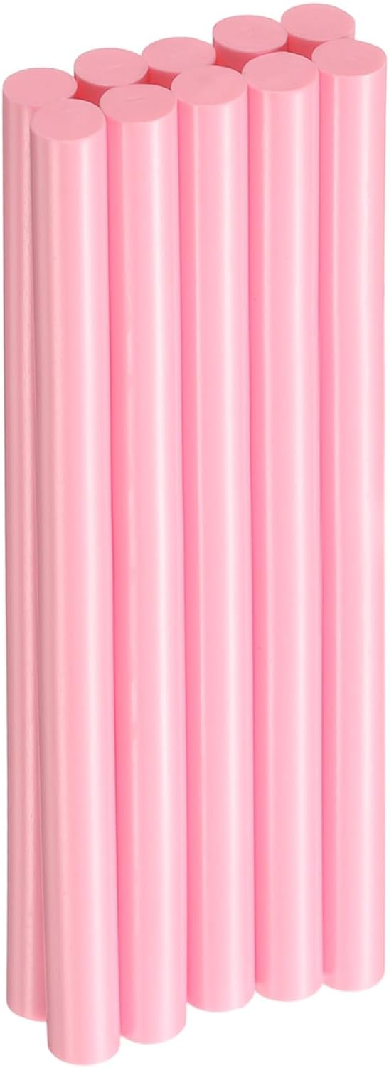 HARFINGTON 10pcs Hot Glue Sticks 0.43" Dia x 5.91" Long EVA Mini Hot Melt Adhesive Glue Stick for Hot Melt Gun Wood Plastic Glass Flowers Fabrics Foam, Pink