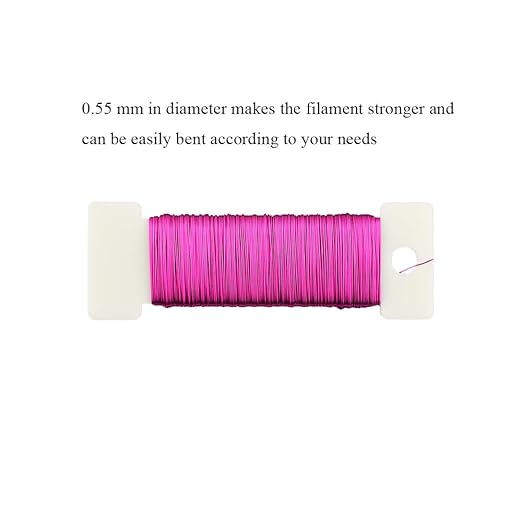 HAHIYO 26Gauge Rose Red Metal Floral Wire - 1 Roll, 38 Yards (115 Feet) - Flexible Paddle Wire for Craft, Christmas Wreath, Flower Arrangement, Bouquet Wrapping, Wedding, DIY