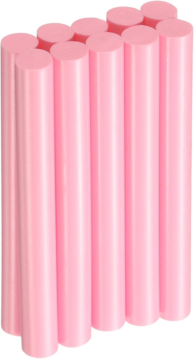 HARFINGTON 10pcs Hot Glue Sticks 0.43" Dia x 3.94" Long EVA Mini Hot Melt Adhesive Glue Stick for Hot Melt Gun Wood Plastic Glass Flowers Fabrics Foam, Pink