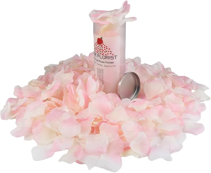 CODE FLORIST 1100 PCS Silk Rose Petals for Valentine's Day,Fake Rose Petals for Romantic Night,Wedding,Proposal Anniversary Flower Decorations(Separated,Scented,Champagne Pink)