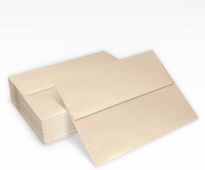 LUXPaper A7 Invitation Envelopes | Peel & Press | 5 1/4" x 7 1/4" | Taupe Metallic | 80lb. Text | 1,000 Qty