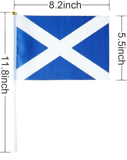 Scotland Flag Scottish Flag, Small Mini Handheld Scotland Flags on Stick, Ideal for Party Parades Sports Events Patriotic Festival Decorations