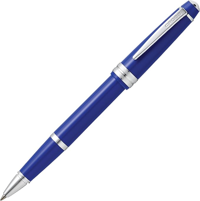 Cross Bailey Light Refillable Rollerball Pen Presented in a Everyday Gift Box - Medium Point, Black Ink, Polished Blue