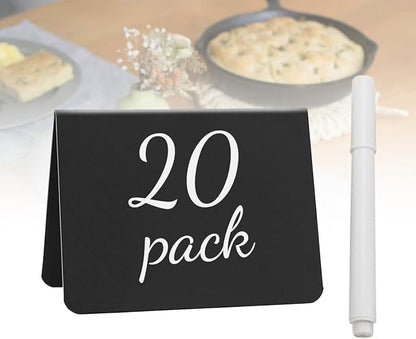20Pcs V-Shaped Mini Chalkboard Signs for Food,Tabletop Food Labels for Party Buffet,Table Chalkboard Signs for Weddings,Birthday,Parties,Carnival Prom Activities