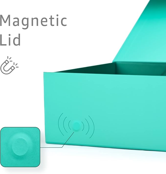LIFELUM Large Gift Boxes with Lids,5 Pack 13.85 x 8.35 x 4.45 inch Rectangle Collapsible Gift Boxes with Ribbon,Card,Shredded Paper Filler Gift Boxes for Presents,Christmas,Birthdays