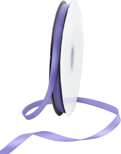 TONIFUL 3/8 in x 100yds Light Purple Satin Ribbon Thin Solid Fabric Ribbons Roll for Gift Wrapping Invitation Floral Hair Balloon Party Wedding Popsicle Decoration Valentine's Day Bouquet Halloween