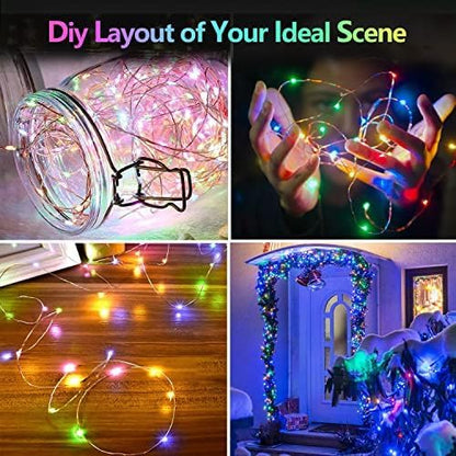4 Pack 20FT 60LED Battery Operated Fairy Lights with Timer, Waterproof Battery String Lights Outdoor Indoor, Twinkle Light for Bedroom Wedding Birthday Party Chirstmas (Multicolor)