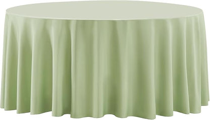Round Tablecloth 2 Pack 90 Inch Sage Green Tablecloths Washable Decorative Linen Polyester Table Clothes Cover for Dining Table Banquets Buffet Parties and Wedding