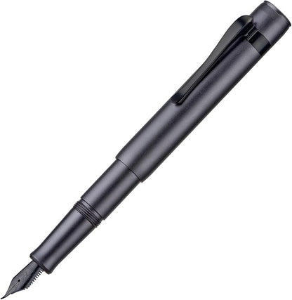 Hongdian M2 Black Forest Mini Fountain Pen, Bent Nib & Sleek Shape Aluminium Short Pocket Travel Pen (Space Gray)