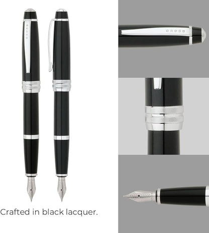Cross Bailey Refillable Fountain Presented in a Premium Gift Box - Medium Point, Black Ink, Black