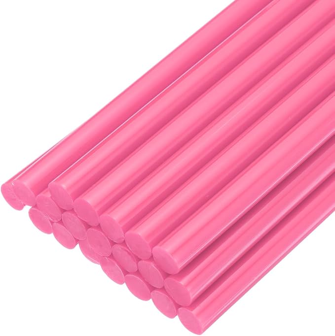 uxcell 20pcs Hot Glue Sticks for Glue Gun 7/16-inch x 10-inch Mini Hot Melt Adhesive Glue Stick Pink