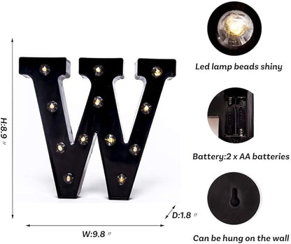 Foaky Black LED Marquee Number Lights Sign Light Up Marquee Number Lights Sign for Night Light Wedding Birthday Party Battery Powered Christmas Lamp Home Bar Decoration