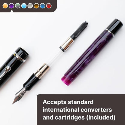 Conklin Duragraph Fountain Pen Purple Nights - Broad Nib, Elegant Writing Instrument with Rich Purple Finish