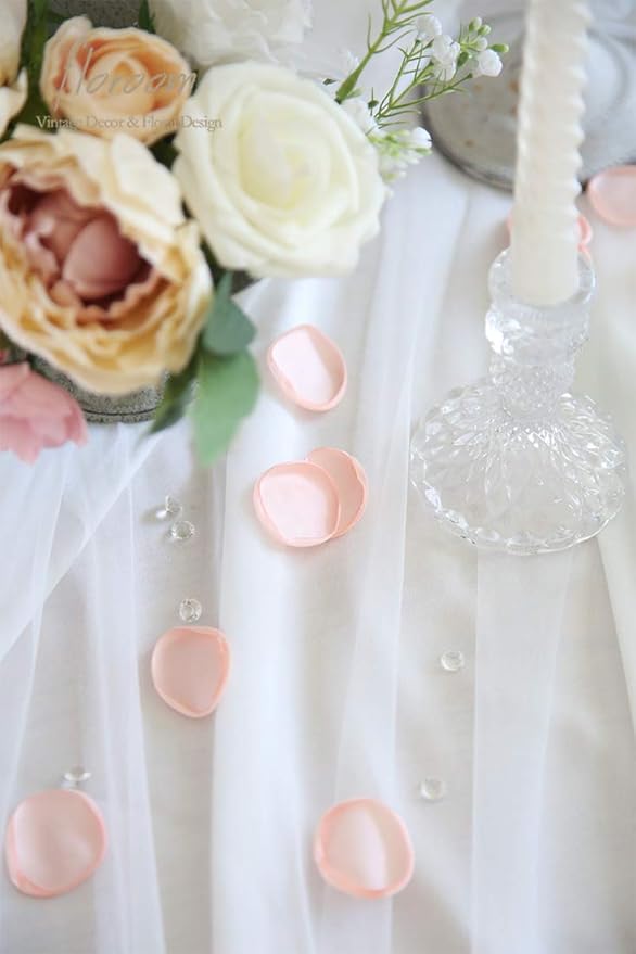 Floroom 500pcs Rose Petals Blush Faux Silk Flower Petals for Wedding Flower Girl Basket Pink Aisle Scatter Dinner Table Centerpieces Party Confetti Bridal Shower Romantic Night Decoration