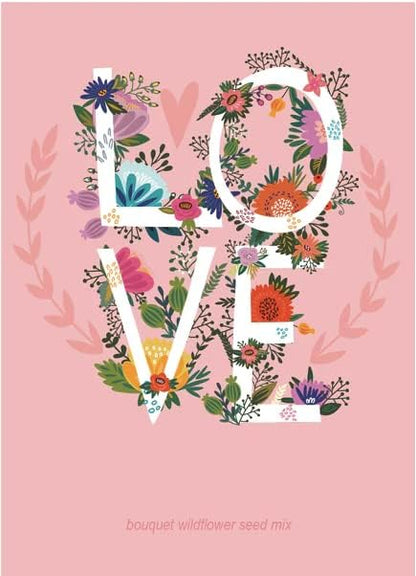 Love Bouquet Wildflower Packets, 25 Packets for Planting - Garden Seeds to Grow Live Plants - A Beautiful Valentines Gift - Bentley Seed Co.