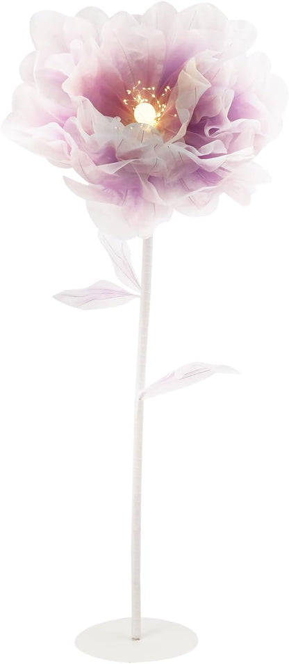 Wedding Giant Electric Artificial Flower, Auto Blooming Artificial Flowers with Lights, Large Peony Electric Flower Decor with Auto Open/Close for Home Wedding Party Decoration, Purple