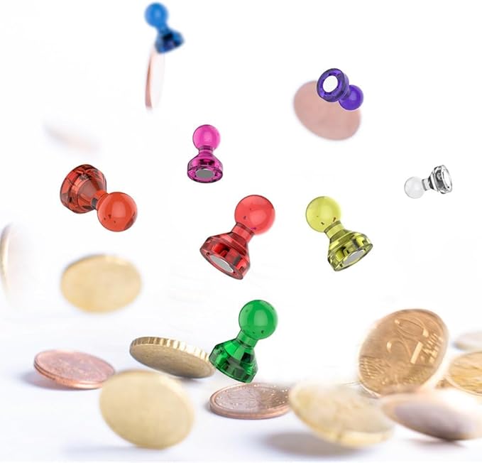 Push Pin Magnets - Tiergrade 120 Pack 7 Assorted Color Strong, Office, Use at Kitchen Home and School Classroom, for Refrigerator Dry Erase Board and Whiteboard.