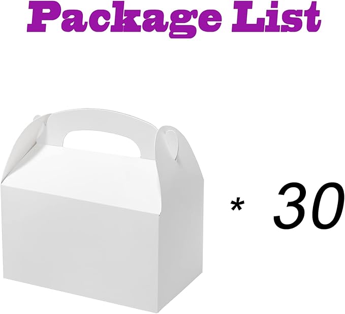 Bonfasvo Gift Boxes 30 Pack 6.2x3.5x3.5 inches White Fold Kraft Paper Boxes Bridesmaids Proposal Box Cupcake Boxes Easy Assemble Boxes with Lids for Wedding Birthday Party Christmas
