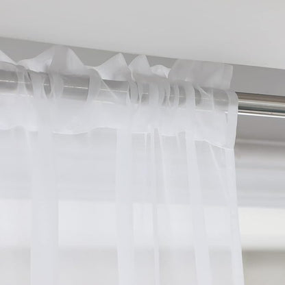 Window Ivory Sheer Curtains 60 Inches Width 45 Inches Long 2 Panels Sheer Curtains Clear Curtains Basic Rod Pocket Panel for Home/Living Room/Bedroom/Kids Room