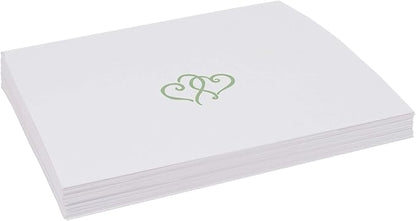 Linked Hearts Place Cards, Sage (Choose Color), Set of 150, Pre-cut and Scored - Wedding, Party, Dinner, and Special Events - Made in the USA