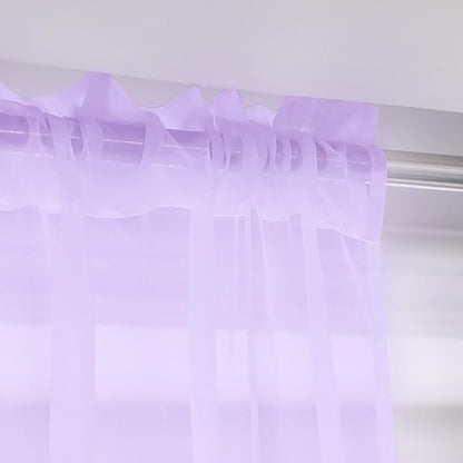 Window Purple Sheer Curtains 48 Inches Width 120 Inches Long 2 Panels Sheer Curtains Clear Curtains Basic Rod Pocket Panel for Home Living Room Bedroom Kids Room Yard Patio Parlor Sliding