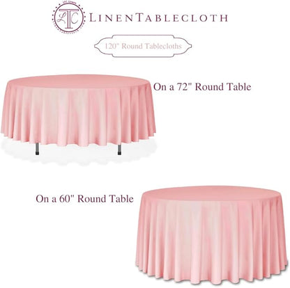 LTC LINENS 10 Pack 120 Inch Round Tablecloth Lavender for 60 Inch Round Table - Bulk Round Table Cover - Washable, Wrinkle Resistant Polyester Fabric Cloth for Wedding, Party