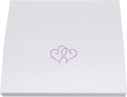 Linked Hearts Place Cards, Lavender (Choose Color), Set of 150, Pre-cut and Scored - Wedding, Party, Dinner, and Special Events - Made in the USA
