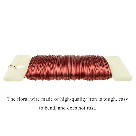 HAHIYO 26Gauge Red 1Roll Total 38Yards(115Feet) Metal Floral Wire Flexible Paddle Wire for Crafts Christmas Wreaths Tree Flower Arrangement Bouquet Wrapping Wedding DIY