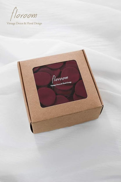 Floroom 300pcs Rose Petals Burgundy Faux Silk Flower Petals for Wedding Flower Girl Basket Aisle Scatter Dinner Table Centerpieces Party Confetti Bridal Shower Romantic Night Decoration