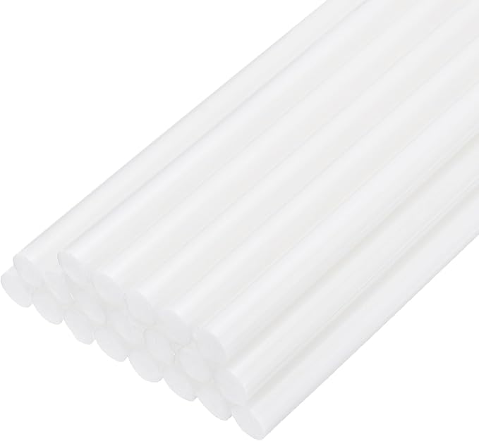 uxcell 20pcs Hot Glue Sticks for Glue Gun 7mm/0.28-inch x 8-inch Mini Hot Melt Adhesive Glue Stick White