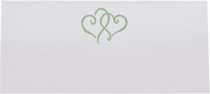 Linked Hearts Place Cards, Sage (Choose Color), Set of 60, Pre-cut and Scored - Wedding, Party, Dinner, and Special Events - Made in the USA